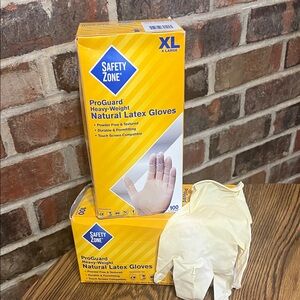 Natural Latex Gloves - Cream 2 Boxes. 100 count each